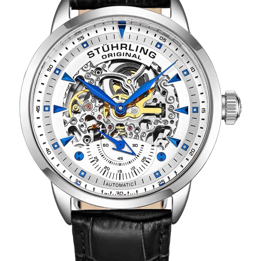 Stuhrling Original Black and Silver Watch